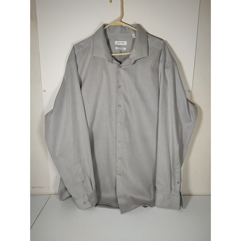 Calvin Klein Men's Shirt‎ Infinite Non-Iron Collar button down Size 19